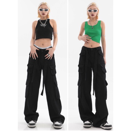 [MURIOKI]Quần Yếm Eo Cao Dáng Rộng Phong Cách Hàn Quốc 2022 Mới Cho Nữ