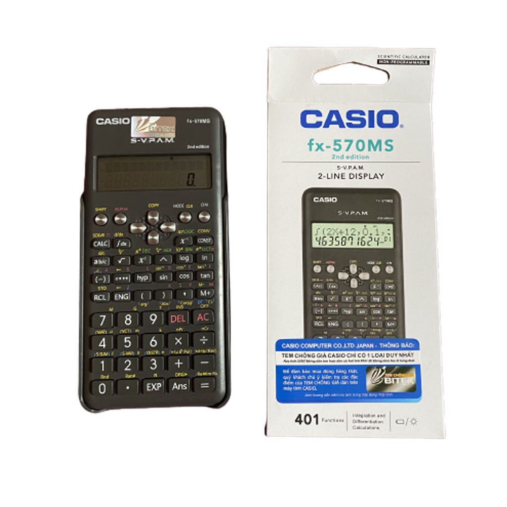 [Có sẵn] (lỗi 1 đổi 1)( Hàng Thái Lan) Máy tính Casio học sinh FX570 MS - 2nd Edition - Máy tính học sinh cầm tay