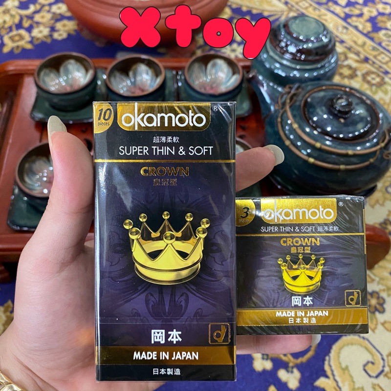 Bao cao su kích cỡ nhỏ, siêu mỏng và mềm mại Okamoto Crown 10 cái