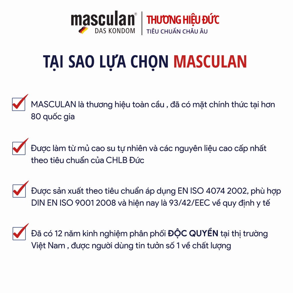 Bao Cao Su Siêu Mỏng Masculan Superfine - Mỏng chân thật - Không Mùi Cao Su - Hương thơm độc quyền