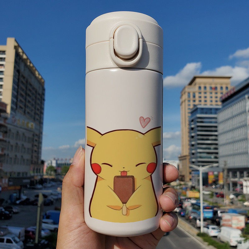 THERMOS POKÉMON Bình Nước Giữ Nhiệt Cỡ Nhỏ In Hoạt Hình Pikachu Kiểu Nhật Bản Dễ Thương