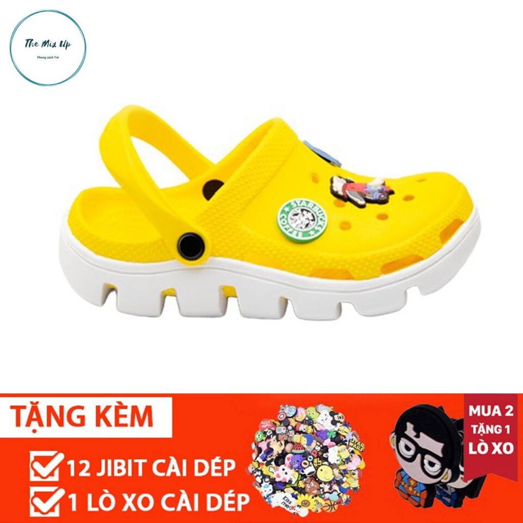 [Siêu Hot Tặng 6 Stiker] Dép cross vàng đế lượn sóng siêu hịn💖FREESHIP💖sục cross bít đầu hotrend tại The Mix Up | BigBuy360 - bigbuy360.vn