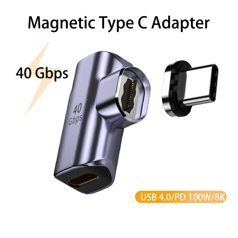 ⭐100% Nguyên Bản⭐100W Usb C Sang Type C Từ Adapter Sạc Nhanh Usb Loại C Nam Châm Adapter Cáp Từ Góc usbc Cổng Kết Nối