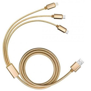 Cáp 3 đầu đa năng dài 1m có đèn 2a sac 3 điện thoại 1 lúc