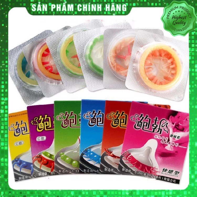 Bao Cao Su có Gân, Gai, Bi Râu đặc biệt Tăng khoái cảm mạnh Runbo