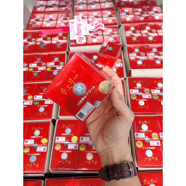Kem hoa anh đào nhật bản tem tròn hàng chính hãng