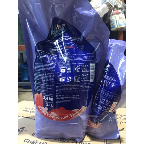 Nước giặt  MaxKleen túi 2,4kg tặng gói nhỏ 600g