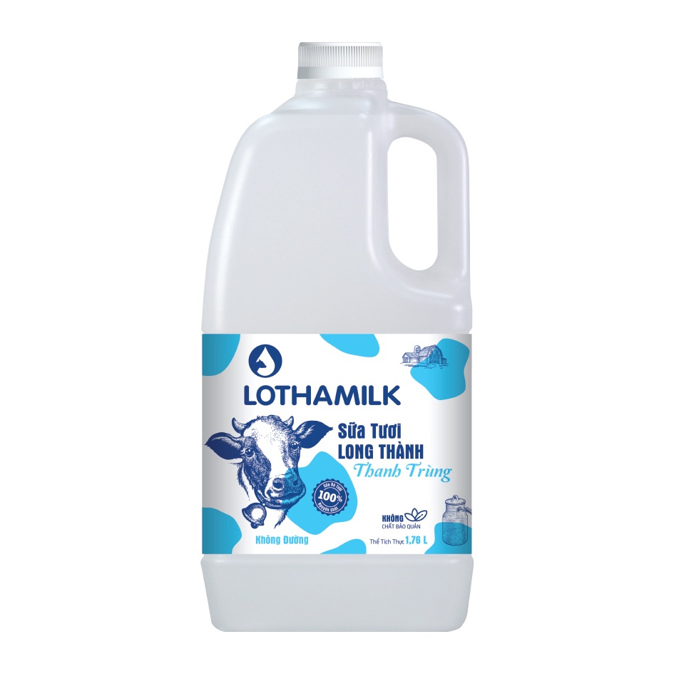 Sữa thanh trùng Lothamilk không đường 1760ml