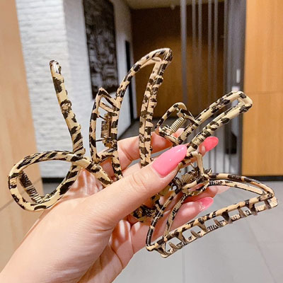 Korean Sexy leopard Metal Hair Clip Bathroom Clip Girl Fashion Luxury Accessories