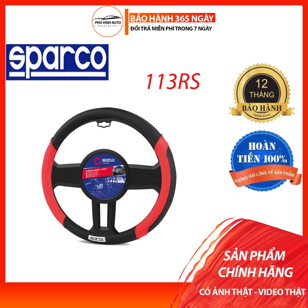 Bọc vô lăng chính hãng SPARCO 1113RS- đầy đủ tem, khung chính hãng