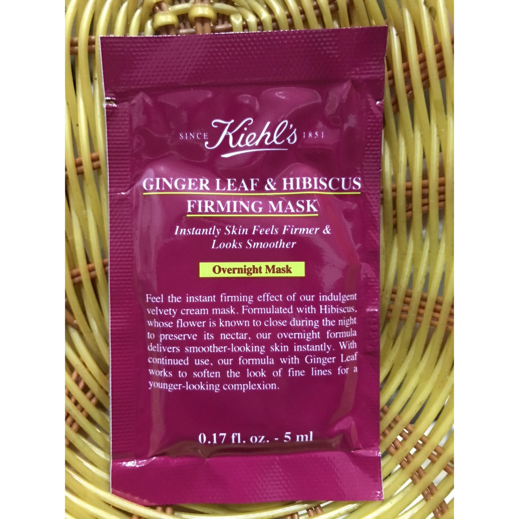 sample 5ml Mặt Nạ Ngủ Gừng Chống Lão Hoá kiehl's Ginger Leaf &amp; Hibiscus Firming Mask