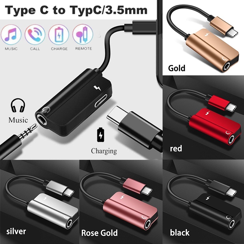 Đầu chuyển đổi âm thanh 2 trong 1 USB Type-C jack cắm 3.5mm chất lượng cao