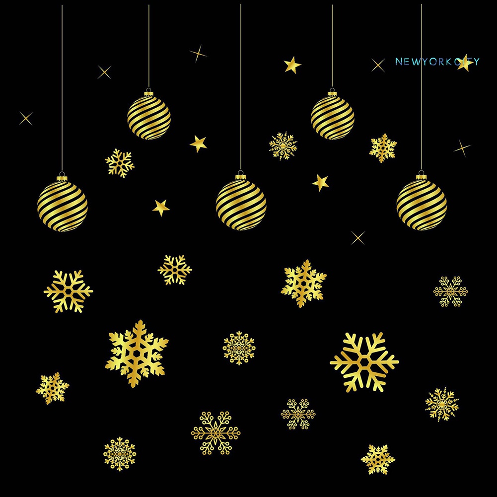 Sticker Dán Cửa Kính Họa Tiết Hoa Tuyết Tuần Lộc Không Keo