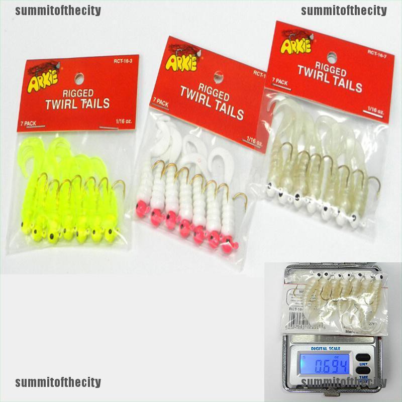 Set mồi câu mềm thu hút cá biển Jig Twirl Tails 1.75g