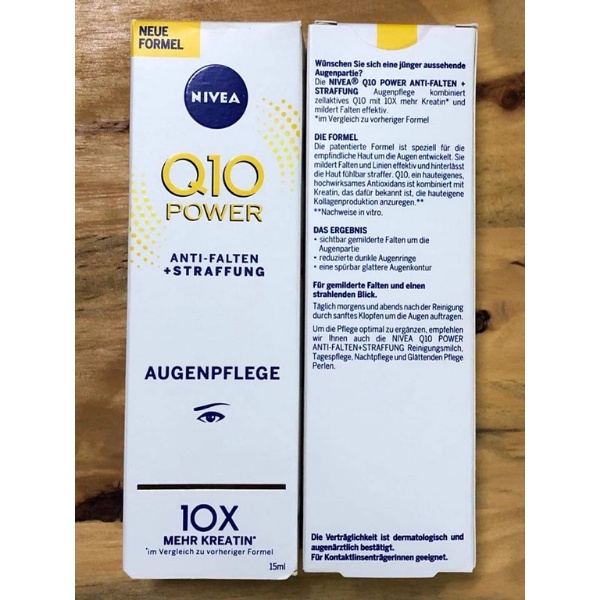 Kem dưỡng chống nhăn, lão hóa vùng mắt Nivea Q10 Power Anti-Falten 15ml nội địa Đức - Shop Melyca