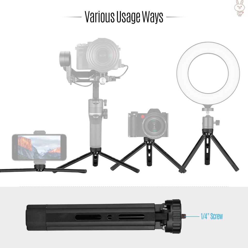 Giá Đỡ Ba Chân Để Bàn Bằng Kim Loại 1 / 4 Inch Có Thể Điều Chỉnh Độ Cao Kèm Ốc Vít Cho Máy Ảnh Dslr Zhiyun Crane 3s / Weebill S / Weebill Lab / Crane 3 Lab Plus / Crane