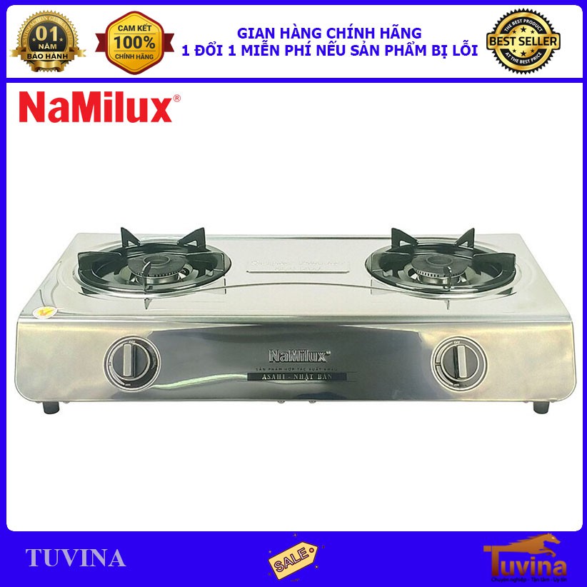 Bếp Ga Bếp Gas Đôi Cao Cấp Namilux Mặt Bếp Inox DL2163APS - Hàng Chính Hãng