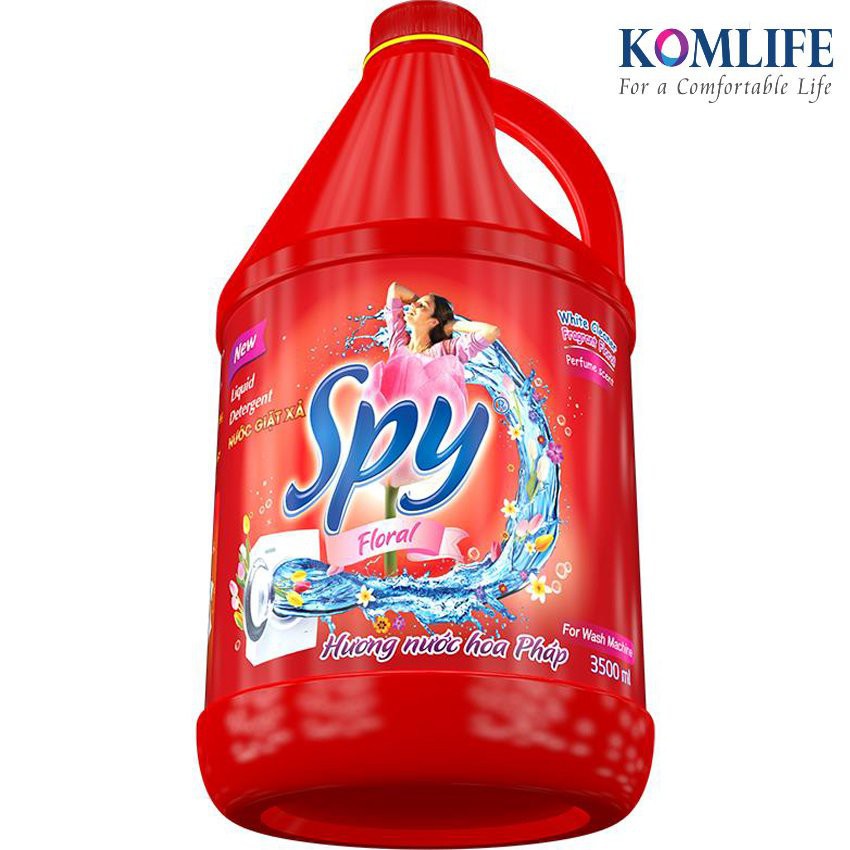 Nước giặt xả SPY đỏ cho máy giặt cửa ngang – dung tích 3,5L và 4,5L