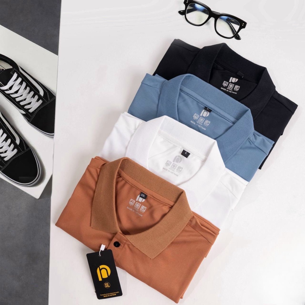 Áo polo nam trơn cổ bẻ, Áo thun nam vải cá xấu cotton tay ngắn thoáng mát-REMMY