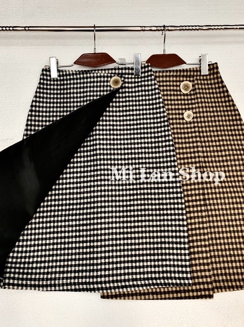 Chân váy dạ dài qua gối kẻ caro chất đẹp | BigBuy360 - bigbuy360.vn