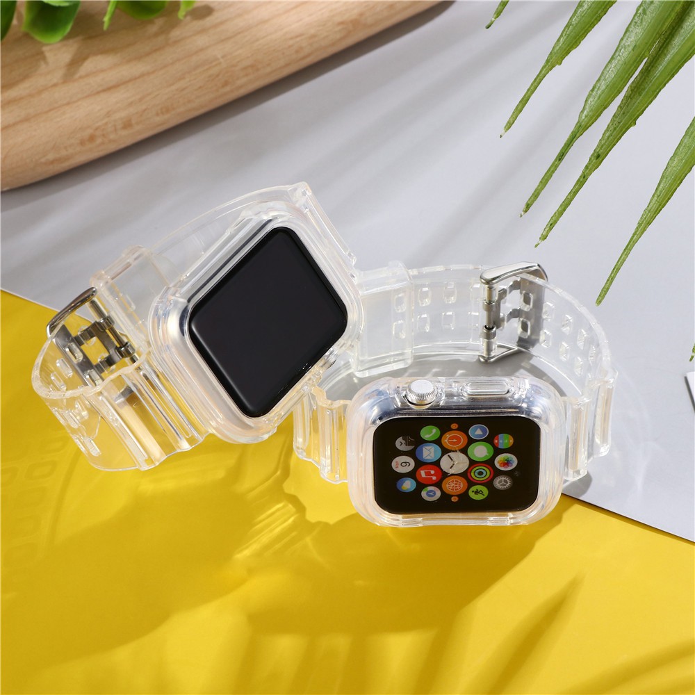Dây đeo đồng hồ silicon trong suốt 38/40/42/44/45/41mm thích hợp cho Apple Watch Series 7 6 5 4 3 2 1