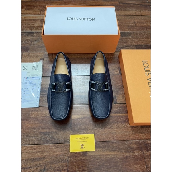 Giày lười nam, giày moca  LV da thật đế cao su non, lót da. Hàng super fullbox thẻ bill