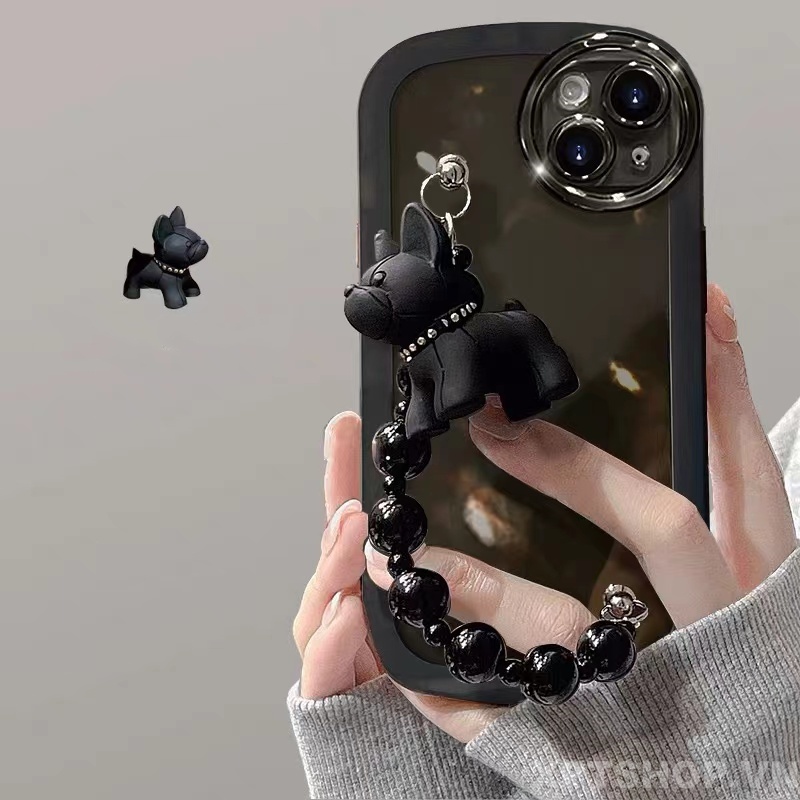 Đen Ốp Điện Thoại Mềm Chống Sốc Có Vòng Đeo Tay Bảo Vệ Ống Kính Máy Ảnh Cho iPhone 13 12 11 Pro MAX IX XS MAX XR i7 i8 Plus