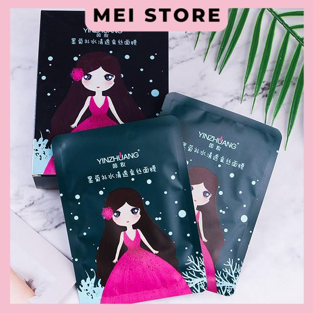 Mặt Nạ Cô Gái YINZHUANG Dưỡng Ẩm Ngọc Trai Đen Aloe Honey Moju Black Pearl Moisturizing Mask