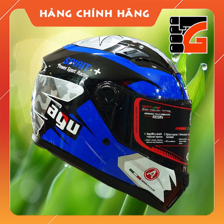 ✅[GLOVESZONE] Nón bảo hiểm AGU fullface Spirit Racing - NHIỀU MÀU - TẶNG kèm túi đựng