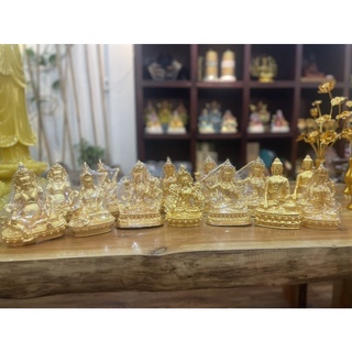 Bộ tượng thất phật dược sư 13cm composit lưu ly