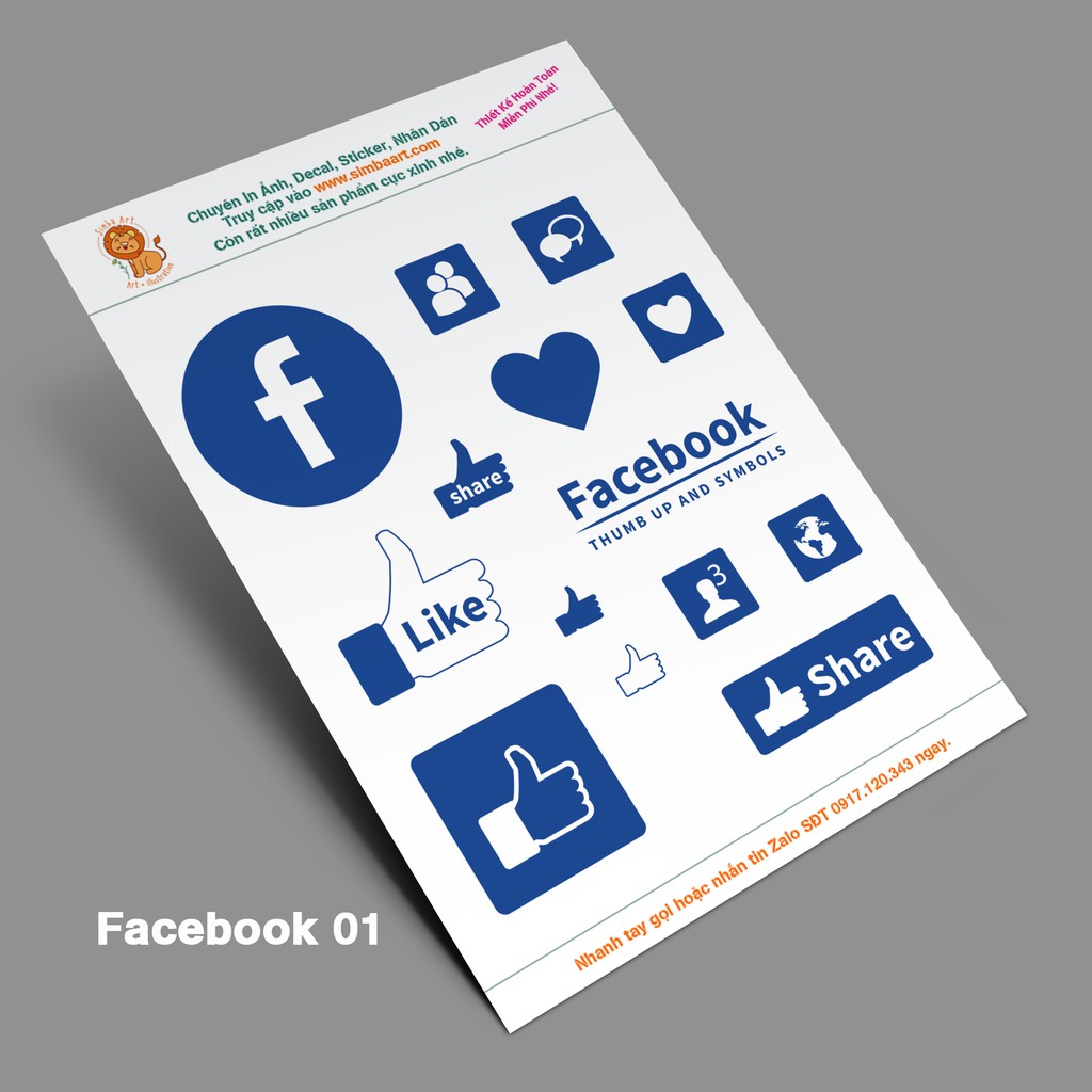 [CHỈ 4900đ] Sticker, nhãn dán, decal Logo Facebook, like, share.. dùng để dán sổ Trang Trí Nhật Ký, Kế Hoạch | Nhiều mẫu