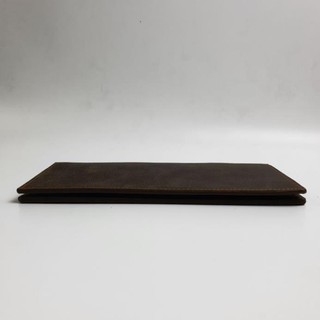Ví dài da bò sáp handmade WL104A – Nâu sẫm (100% DA THẬT, BH 3 NĂM)