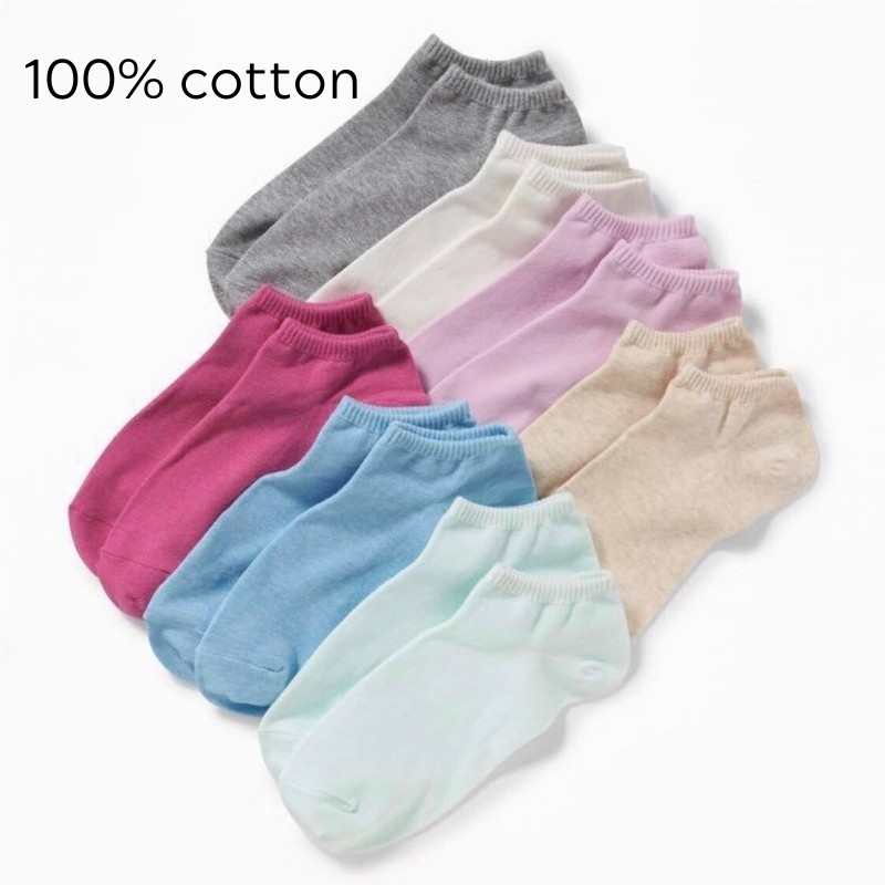 Tất nữ cổ ngắn xuất Hàn 🧦100% cotton 🧦 Vớ nữ tất trơn freesize nhiều màu. HA0995