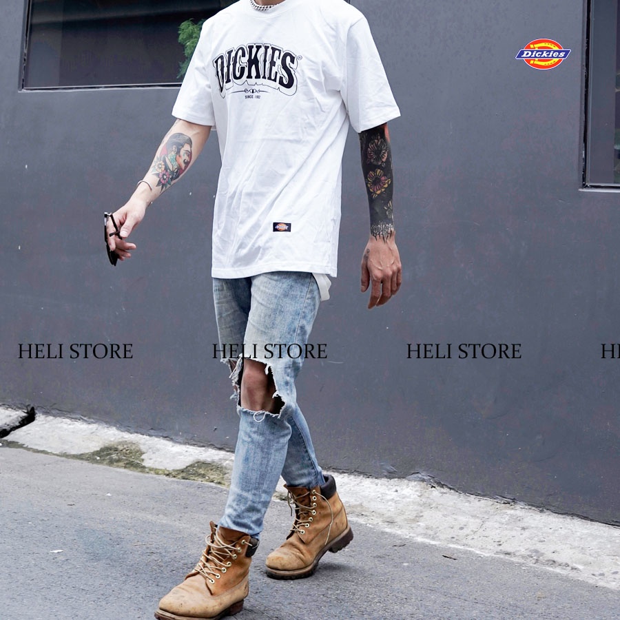 Áo thun Dickies - Teeshirt Dickies Original - Đen &amp; Trắng - Unisex nam nữ.