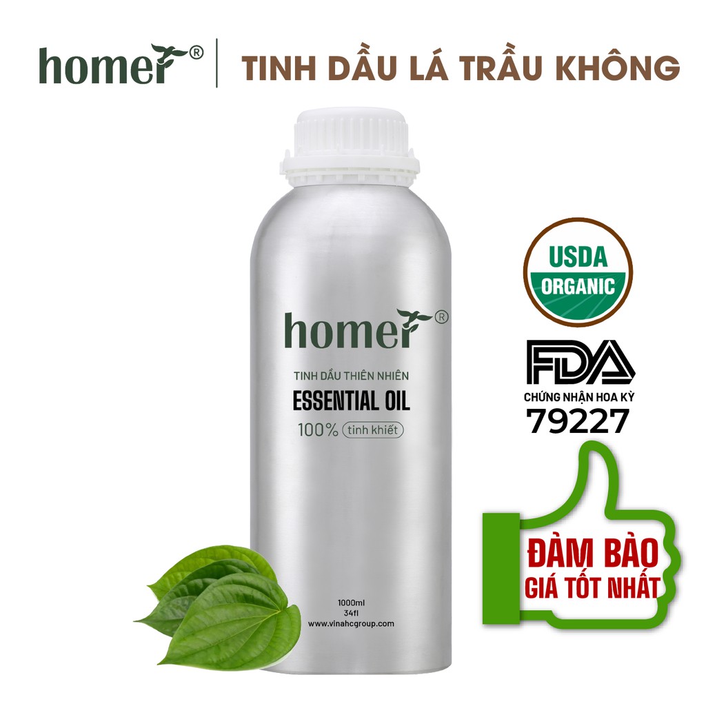 Tinh dầu Lá Trầu Không Homer 500ML/ 1L - Piper Betel Leaf Oil - đạt chuẩn chất lượng kiểm định