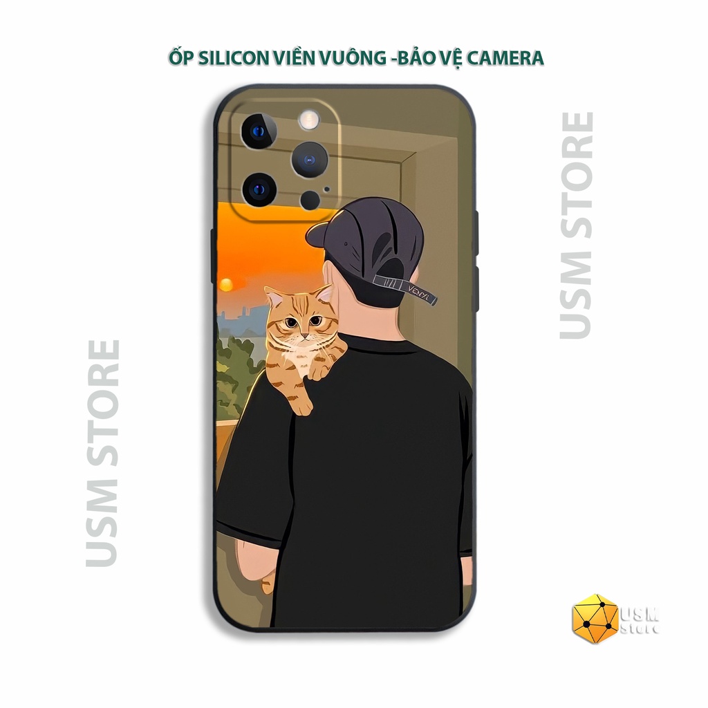 Ốp lưng iphone 11/11Pro/11Promax/12/12mini/12Pro/12Promax/13/13Mini/13Pro/13Promax viền vuông bảo vệ camera, cặp đôi