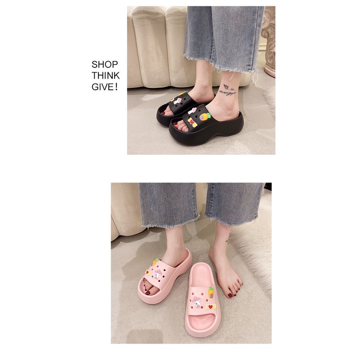 Dép Quai Ngang Đế Dày Thời Trang Đi Biển Cho Nữ sf8418