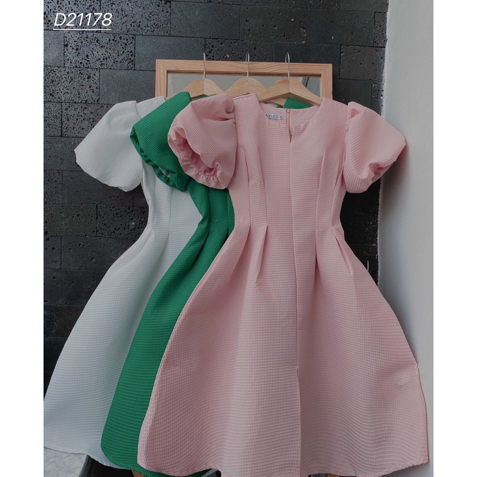 Đầm dự tiệc tay bồng dáng xòe chip eo siêu sang chãnh - Hebe Dress