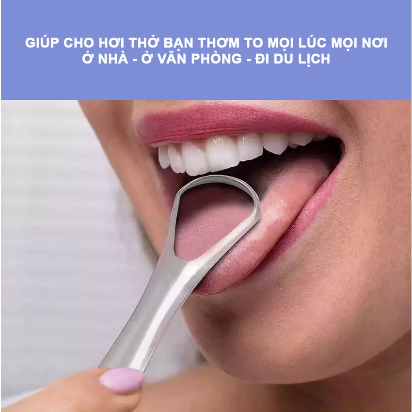 Dụng Cụ Cạo Lưỡi, Vệ Sinh Lưỡi Người Lớn Bằng inox Hết Rêu Lưỡi, Hơi Thở Hôi