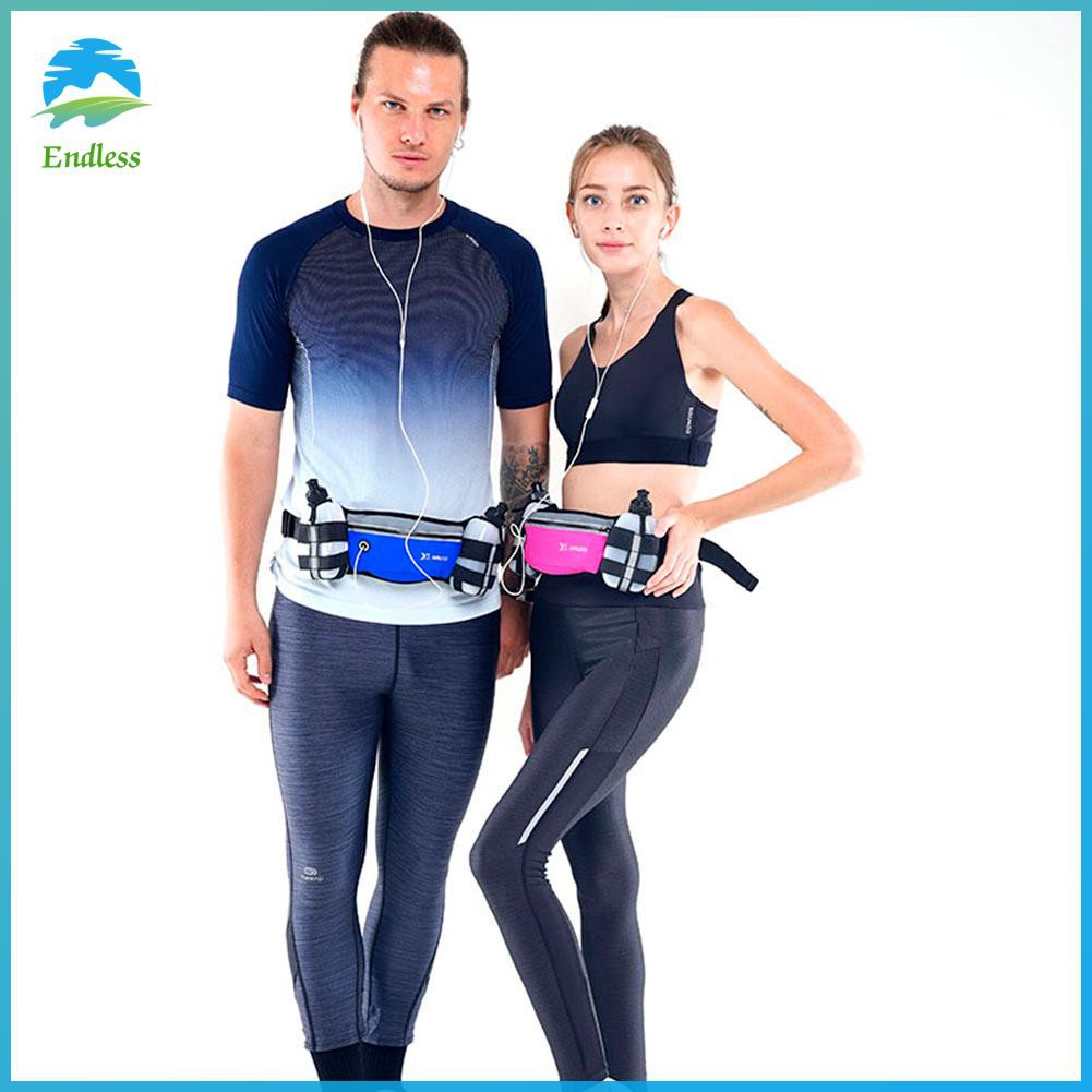 ☆endless☆ Outdoor Running Waist Bag Kettle Fitness Sport Belt Pack w/2 Water Bottles