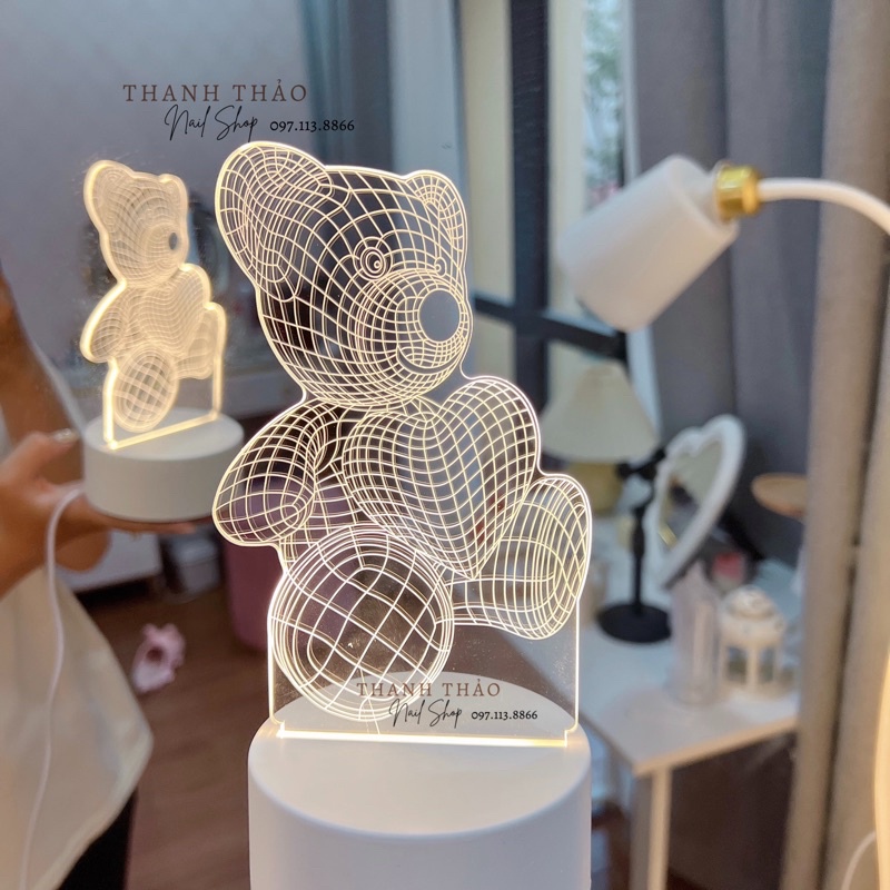 Đèn led hình gấu chụp mẫu nail