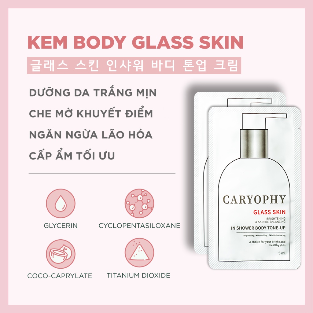 Kem dưỡng trắng da body Caryophy glass skin 5ml