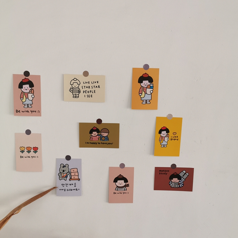 Set 9 Tấm Thẻ Dán Tường Hình Hoạt Hình Xinh Xắn | BigBuy360 - bigbuy360.vn