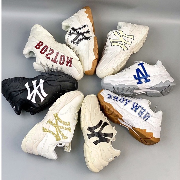 Giày sneaker MLB boston và MLB ny chữ vàng Hot trend thể thao nam nữ độn đế tăng chiều cao