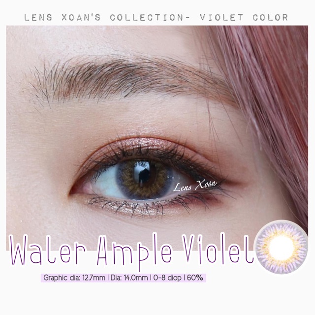 Áp tròng WATER AMPLE VIOLET- LENS ME ( LENS XOẮN): TÍM TRONG NHẸ NHÀNG