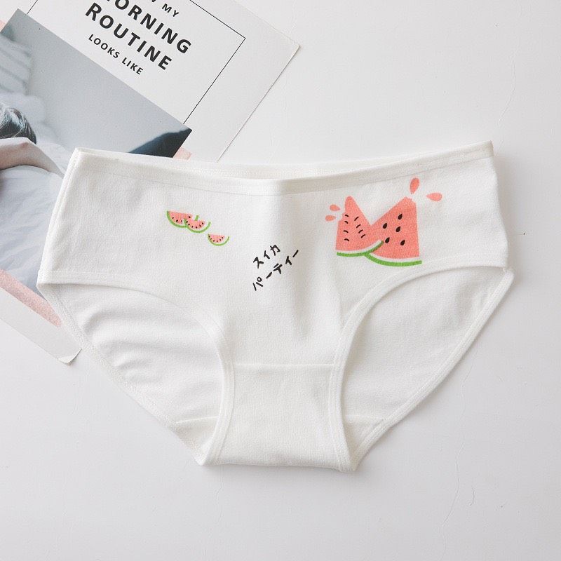 [Mã 12FASHIONSALE1 giảm 10K đơn 50K] Quần lót nữ cotton cao cấp nâng mông thông hơi in hoạ tiết dưa hấu đáng yêu QLU15 | BigBuy360 - bigbuy360.vn