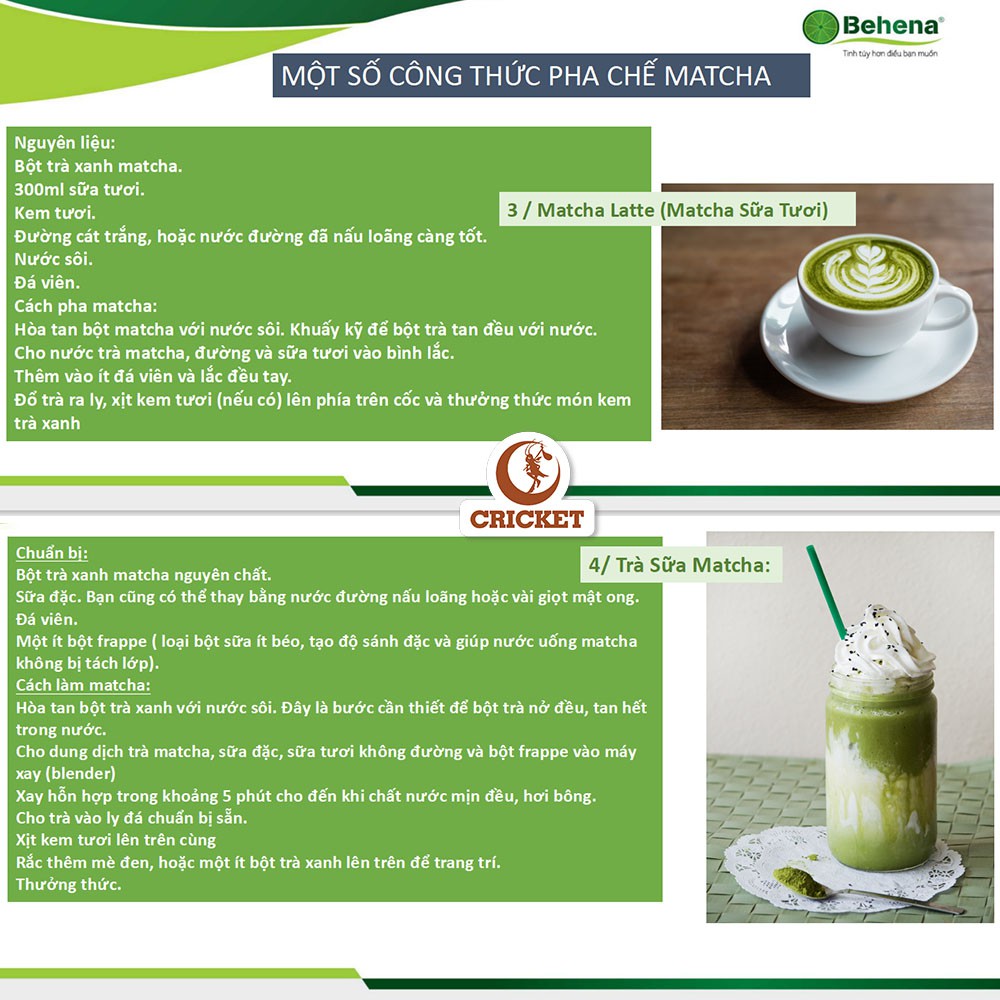 Bột Matcha Trà Xanh Behena - Hộp 50g (20 gói x 2.5gr) Được Sấy Lạnh Nguyên Chất đắp mặt làm đẹp da, trắng da | BigBuy360 - bigbuy360.vn