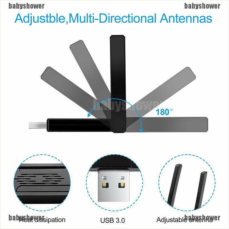 Ăng Ten Wifi 1200mbps 2.4g / 5g Usb 3.0 Cho Máy Tính / Mac / Laptop | BigBuy360 - bigbuy360.vn