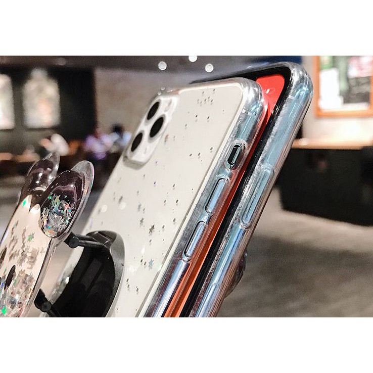 Ốp Điện Thoại tpu Mềm Có Giá Đứng Họa Tiết Kim Tuyến Cho iphone 15 14 13 12 mini se 2020 se2 6 6s 7 8 plus xr x xs 11 pro max