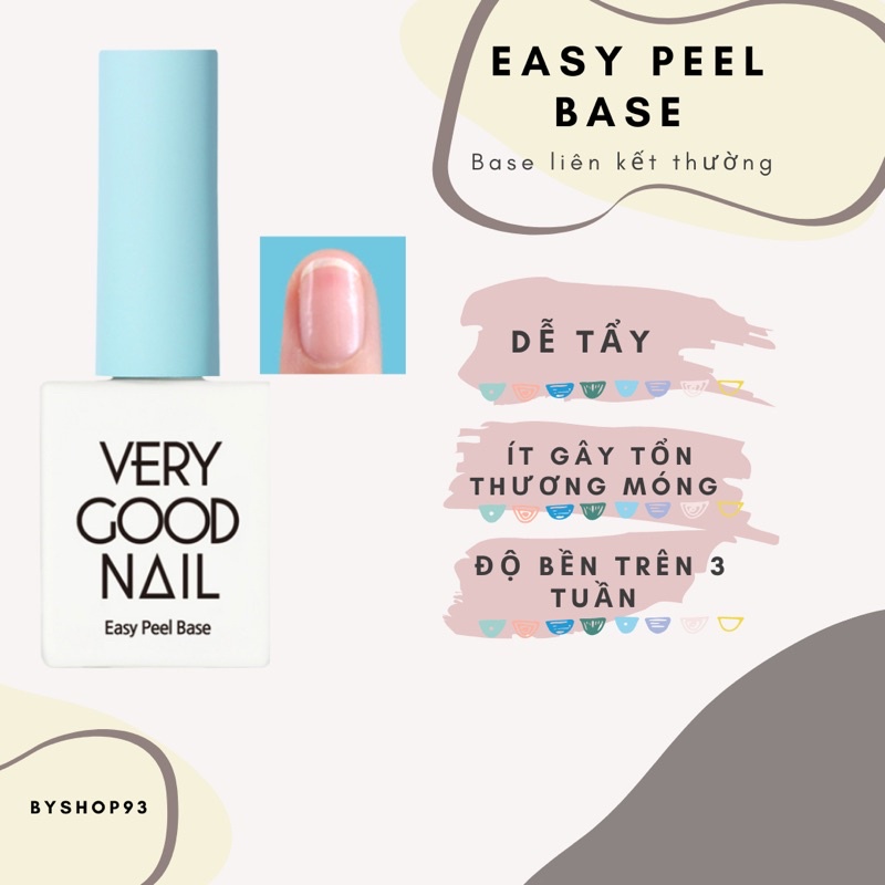 Freeship -Chính hãng Liên kết sơn gel cao cấp Hàn Quốc Very Good Nail- Easy peel base